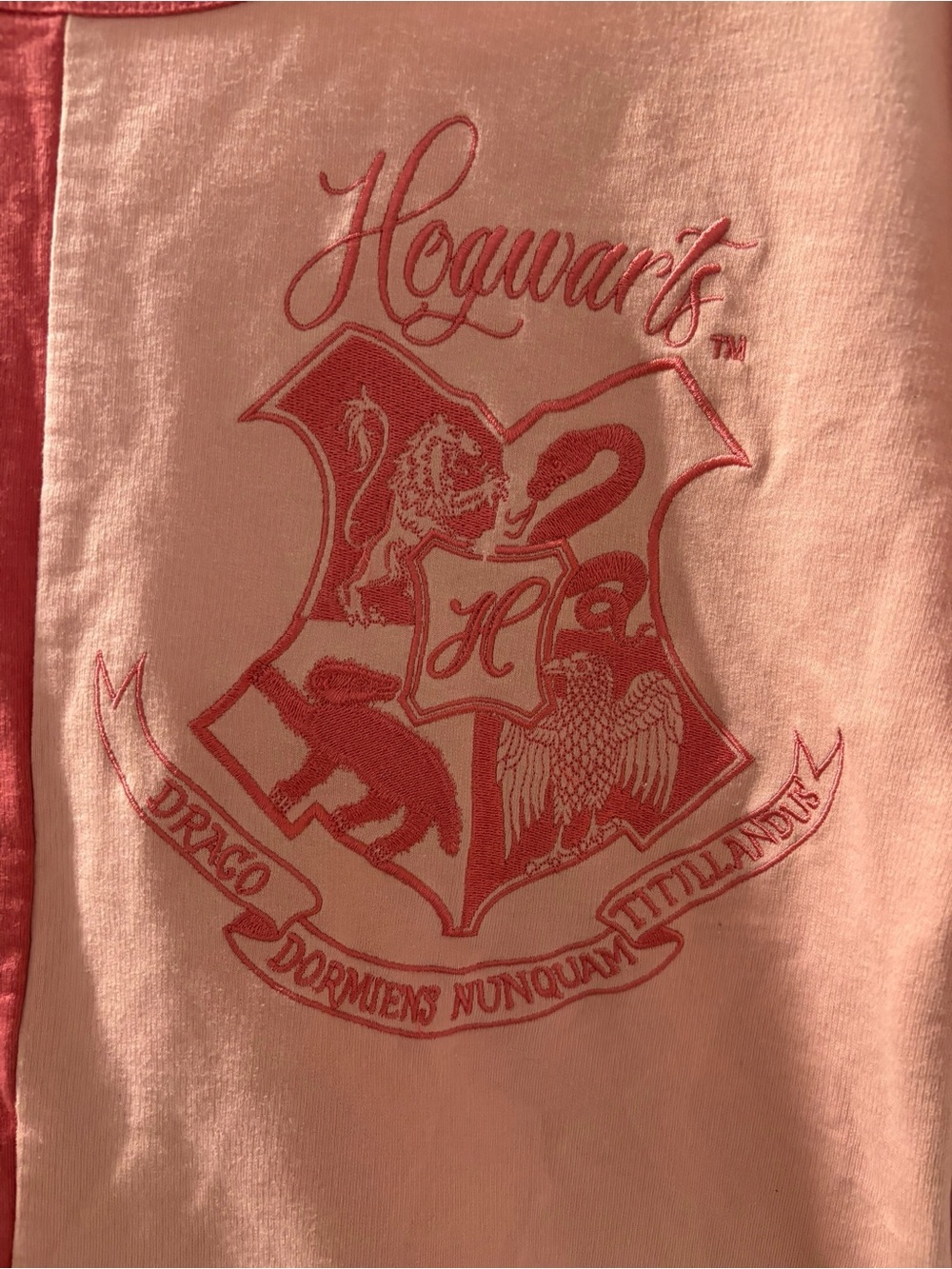 Wizarding World Harry Potter Two-Tone Pink Top w/ Embroidered Design Size M - Picture 2 of 5